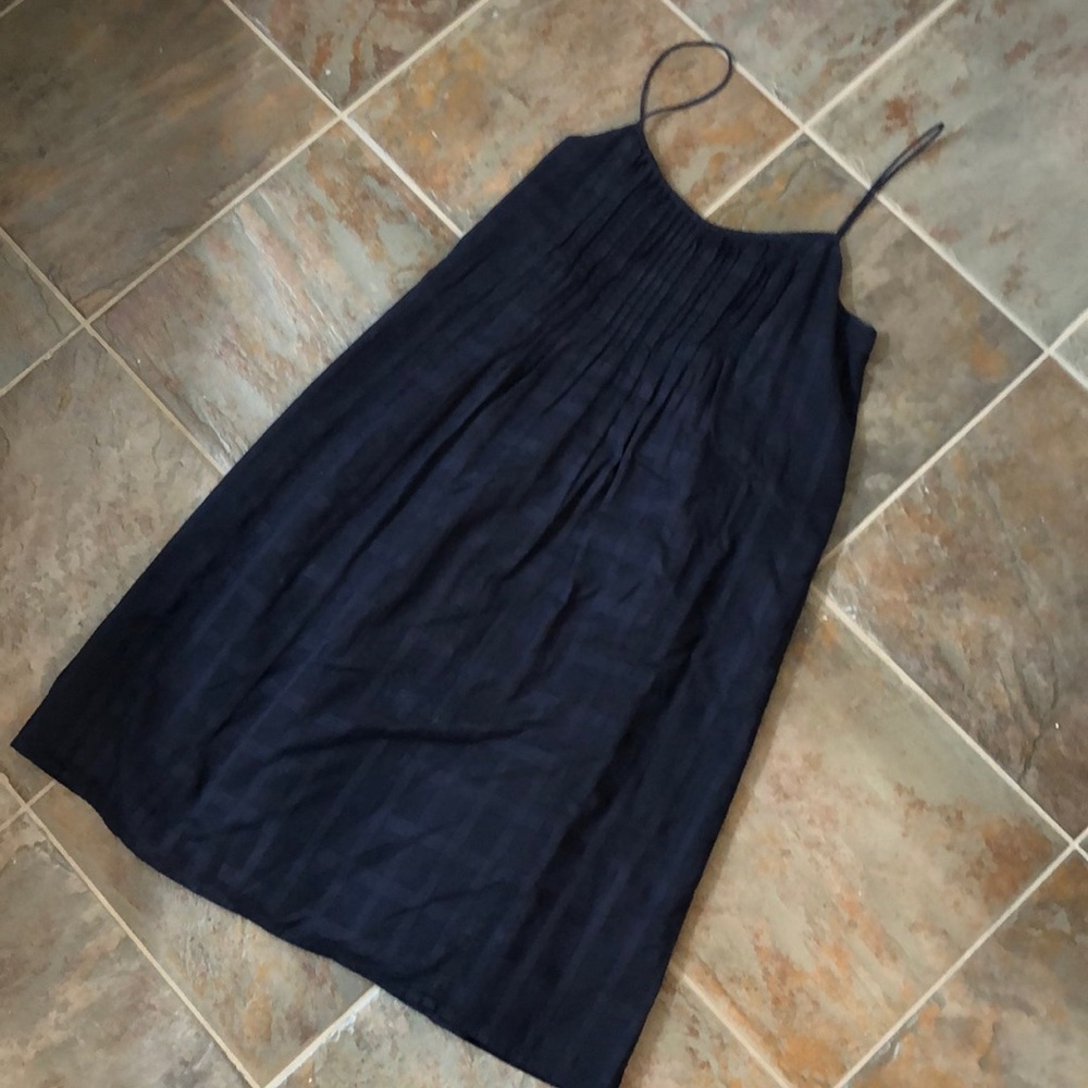 J Crew navy tank pleated front dress size 2